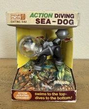 Vintage Aquarium Penn Plax Diving Sea Dog Action Aerating Ornament