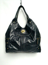 Tracy Reese Leather Satchel Shoulder Bag Tote Navy Blue  $575