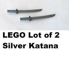 LEGO Long Silver Swords Lot of 2 SHAMSHIR Katana Ninjago Weapon Ninja Choice