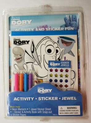 Finding Dory Activity & Sticker Fun 4 Neon Markers 1 Sticker Sheet 1 Book of Fun
