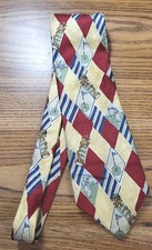 Nautica 56" Golf Tee Golf Bag 100% Silk Wide Necktie Tie Mens Made in USA