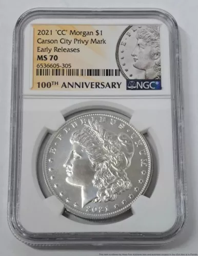 2021-CC MS-70 EARLY RELEASE NGC CARSON CITY PRIVY MARK MORGAN SILVER DOLLAR