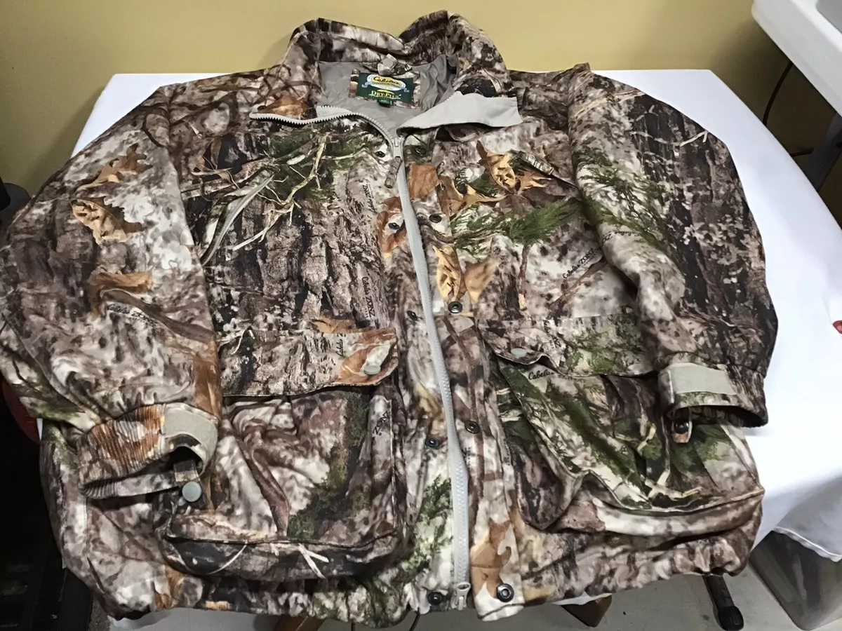 Cabelas Dry Plus Seclusion 3D Woodland Camouflage Full Zip Jacket