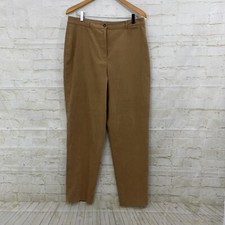 Talbots Pants Womens Size 14 Tan Faux Suede Vintage High Rise Tapered Leg