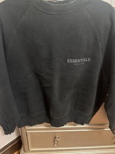 Black Fear of God Essentials crewneck sweatsh...