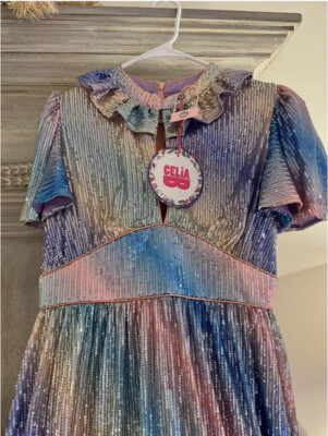 Brand NWT Celia B Vestido Celeste Midi Dress Sequin Multi- medium- $415