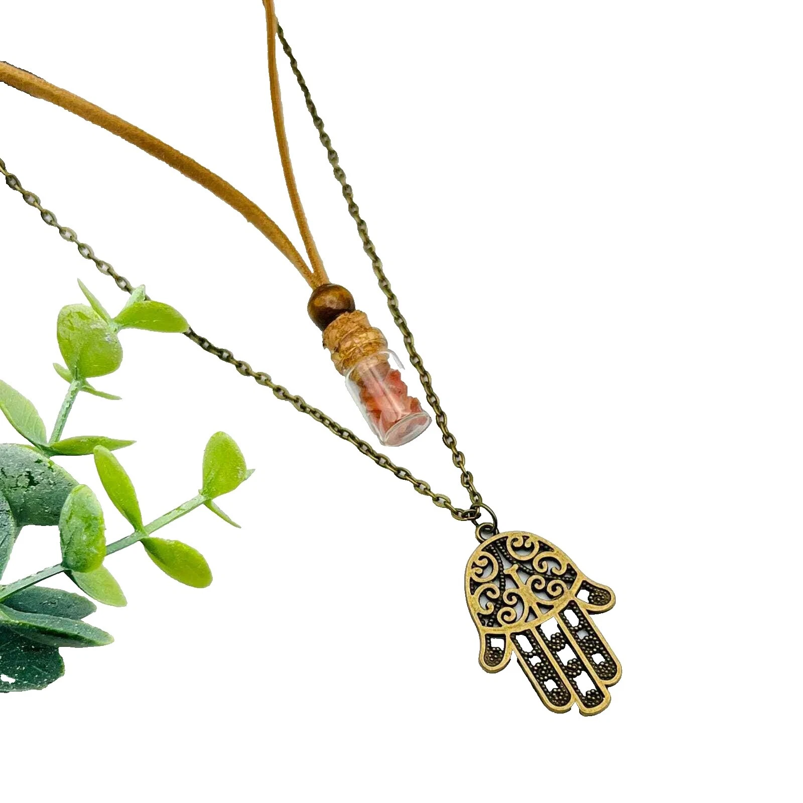 Collares y colgantes de piedra de bronce hechos a mano