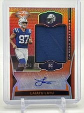 2024 Certified Laiatu Latu RC Freshman Fabric Mirror Signatures Orange /249 SSP