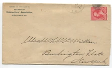 1894 Nicholson PA Underwriters Assoc Cover to NY w/ 2¢ Washington Scott #220