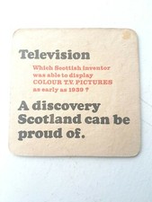 Vintage YOUNGER'S - TARTAN SPECIAL - Colour TV Pics Cat No'86 Beer mat / Coaster