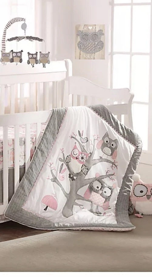 Levtex Baby® Night Owl Crib Quilt Bedding in Pink/Grey
Opens in a new window or tab