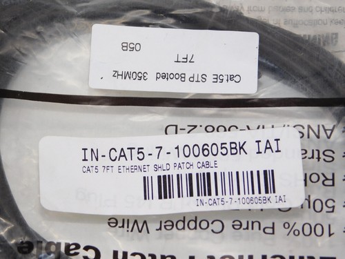 New IAI IN-CAT5-7-100605BK CAT5E STP Booted 7ft Ethernet Shield Patch Cable - 第 3/3 張圖片