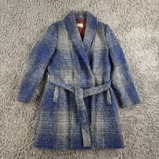 Magee Coat Womens 14 Clooney Wool Mohair Alpaca Blue Long Warm S4-a1