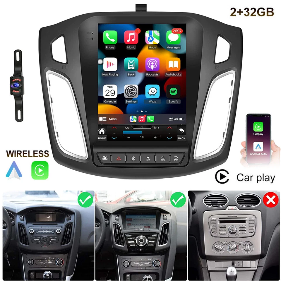Radio de coche Carplay Android GPS WiFi para Ford Focus 2012-2018 2013 2014 2015 2016 Foto 4 de 4