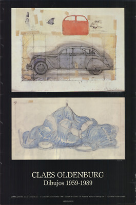 CLAES OLDENBURG Drawings 1959-1989 39.5'' x 26'' Offset Lithograph 1989 Pop Art Bl