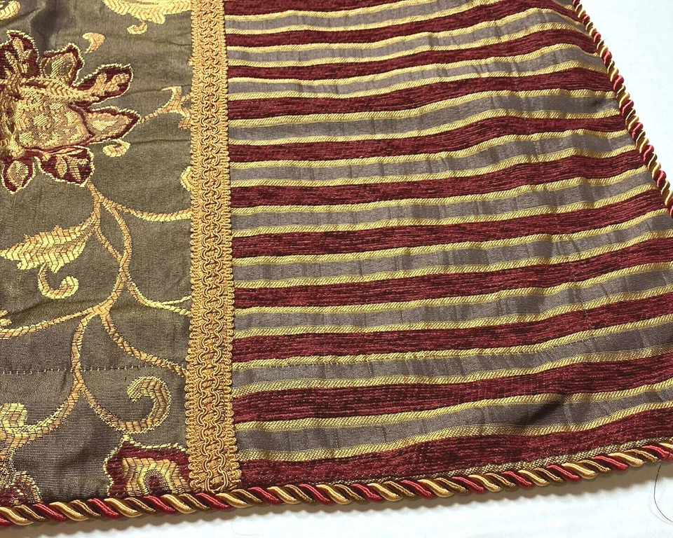 Juego de sábanas de diseño tamaño completo ropa de cama fundas algodón de lujo estampado de rayas rojas tostadas Foto 3 de 4