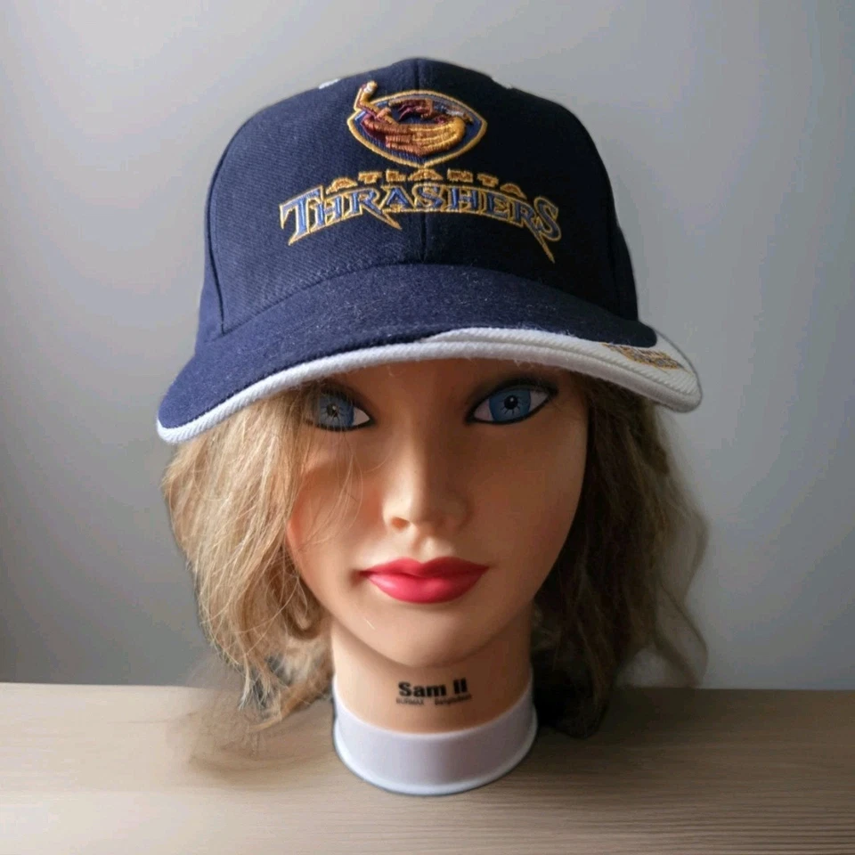 De Colección Atlanta Thrashers Twins Enterprise Sombrero Azul Gorra Gancho y Lazo NHL Años 90 Foto 3 de 4
