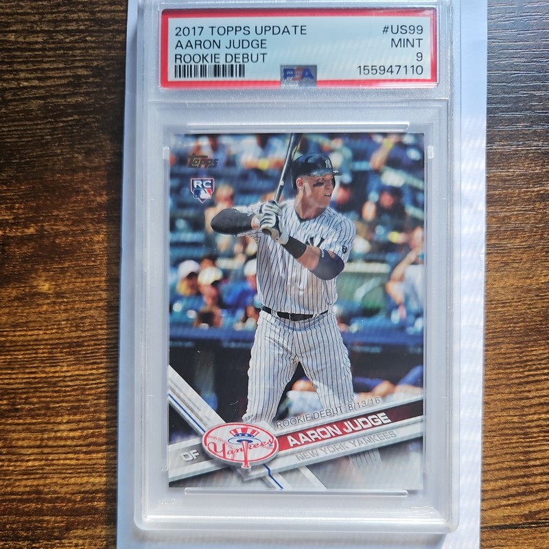 2017 Topps Update Series - Rookie Debut Aaron Judge #US99 Batting (RC) PSA 9