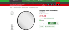Crosswater Infinity 600mm Mirror - Matt Black RRP £180