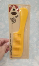 Vintage Comb Out after shampoo wet hair NEW yellow All American  detangling