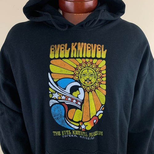 EVEL KNIEVEL Herren The Evel Knievel Museum Groovy Retro Print Hoodie Gr. XL
