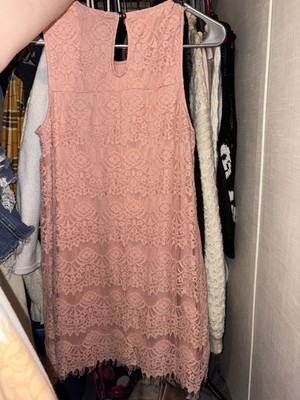 Speechless Rose Pink Sleeveless Lace Shift Dress Small | eBay
