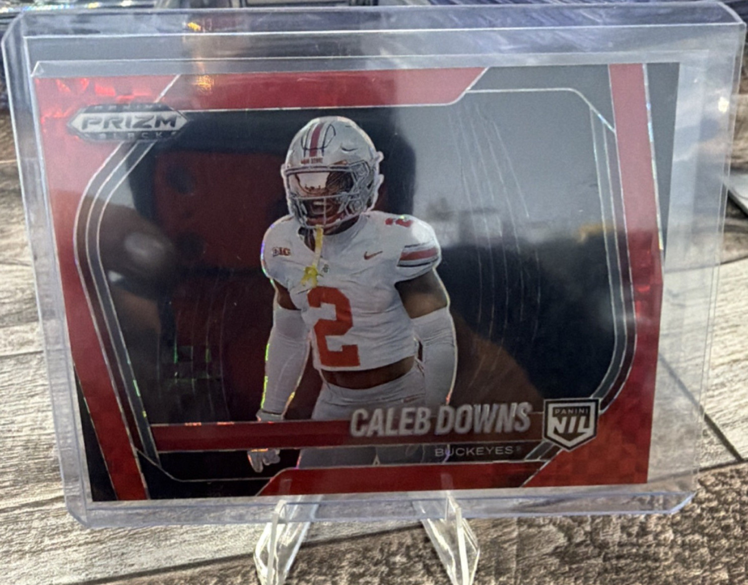 Panini Prizm Black 2025 Caleb Downs #190 Ohio State Red Power Prizm Rookie /75