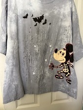 Disney Halloween 2025 Mickey Skeleton And Bats Shirt Large L LG New