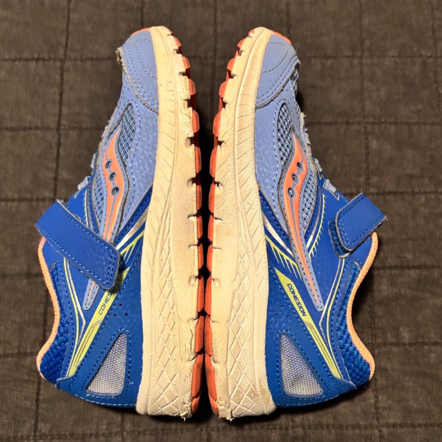 Saucony Kids Shoes Blue Orange Hook and Loop Sneakers Size 13M thumbnail 5