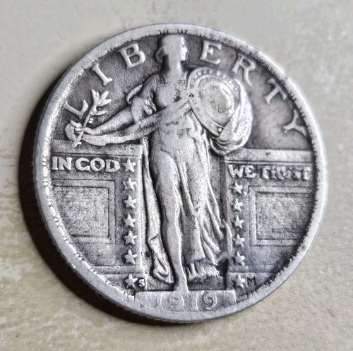 1919 S Standing Liberty Quarter VF Very Fine Almost Extremely Fine XF Full Date