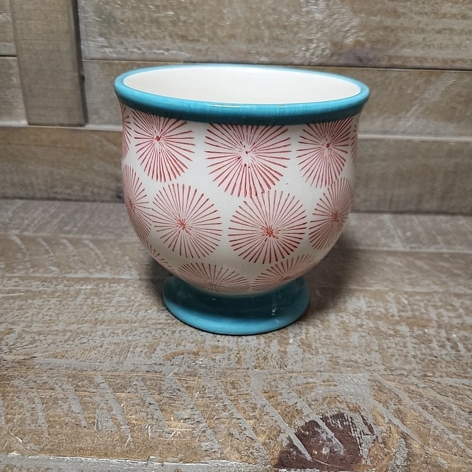 Taza de café con patas The Pioneer Woman "Happiness" roja/turquesa 16 oz repuesto Foto 4 de 4