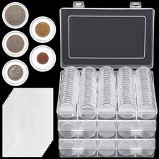 300 PCS Clear Plastic Coin Capsules, 5 Size (17/20/25/27/30mm) Holders...