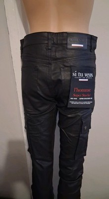  Si Tu Veux Jeans Men's 30 Red L'homme Super Stacked Mid Rise Streetwear Grunge