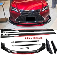 Front Bumper Lip Spoiler Splitter Side Skirt Glossy Black For Lexus Rc-F RC300