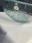Pyrex 325 Dots Test Pattern Clear Aqua Blue Tint Glass Mixing Bowl 2.5 Quart
