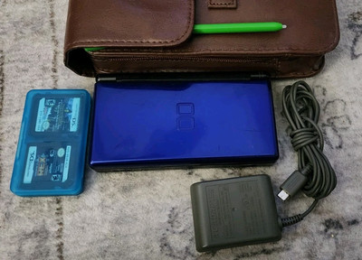 Nintendo DS Lite Cobalt Blue/Black Glossy Console Tested Works