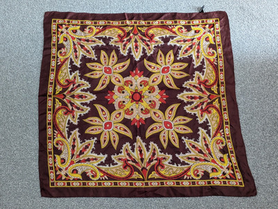Vintage Quadrat Schal Blumen Paisley Design 60er 70er Acetat Twill Retro sehr guter Zustand