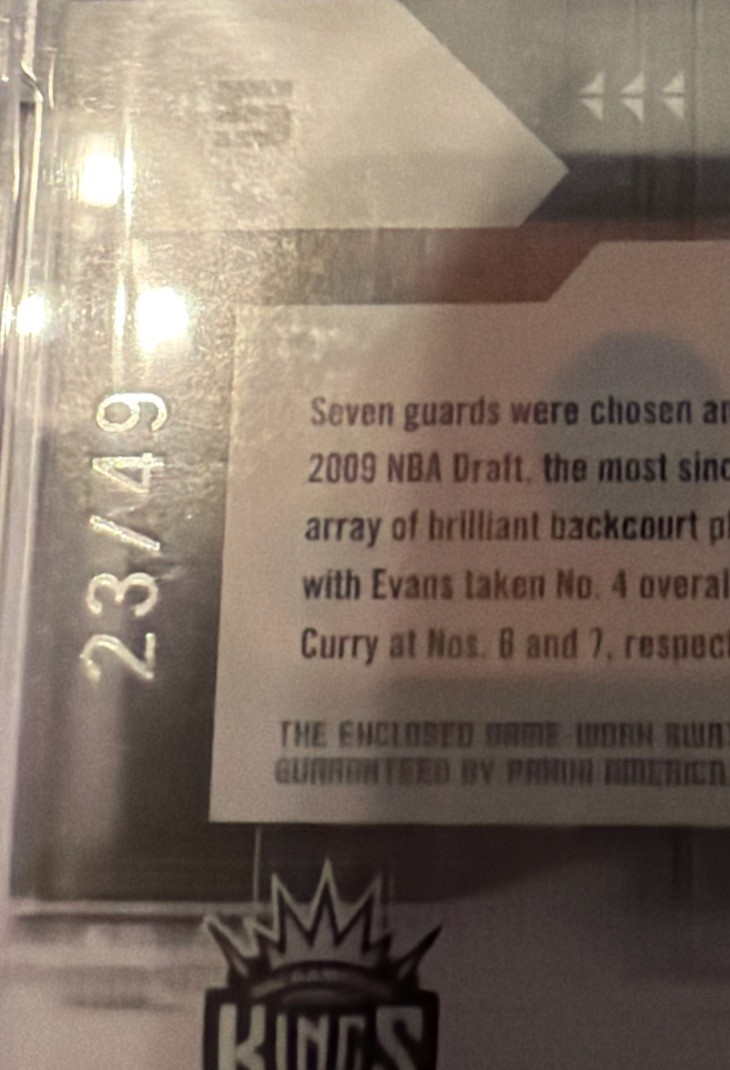 2009 Panini Limited Evan’s/Flynn/Curry Limited Trios- Materials PSA 8 view 4