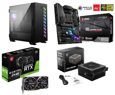MSI Gaming PC Vampiric GeForce RTX 3050-8GB B550 Gaming Plus, Ohne RAM, CPU, SSD
