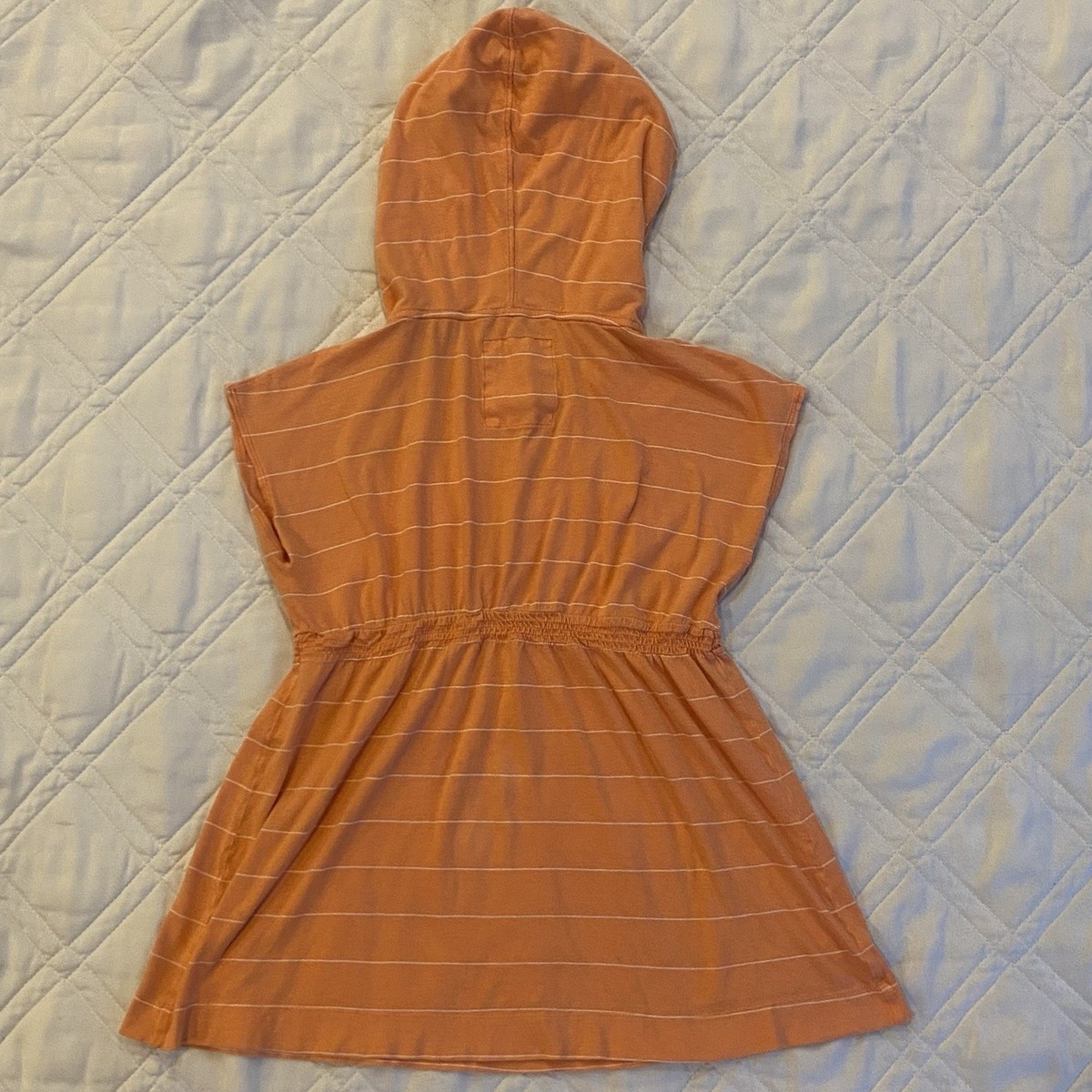 Vintage Y2K Hollister Babydoll Hooded Top Orange White Stripes
