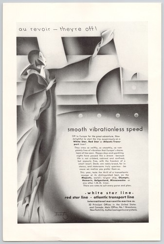 White Star Line Ships Majestic Olympic smooth vibrationless 1930 Print Ad