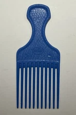 Vtg Goody Hair Pick Textured Plastic Handle Lift Comb 6.5" Blue Salon