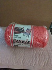 NEW OLD STOCK 80's Bonnie Macrame Braid 6mm 100 Yds Craft Cord Orange