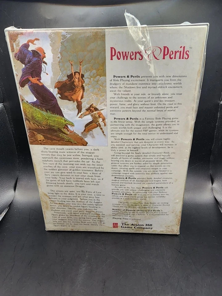 Caixa Powers and Perils Avalon Hill Company 1983 nova (selo rasgado como mostrado) - Imagem 2 de 3