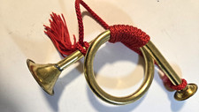 Vtg 6 inch Brass French Hunting Horn Gold Tone Taiwan Rep Of China