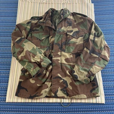 Vintage Alpha Industries Coat Mens Medium Regular Woodland Camo M65 Field 80s