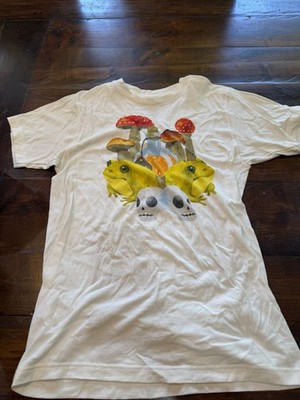 Mushroom And Toad T - Shirt Size Medium Tan Used Hot Topic