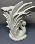 Vintage McCoy USA Swan Vase Planter Ivory Matte Pottery Art Deco Ceramic