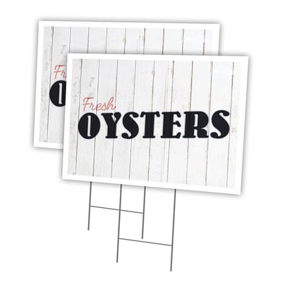 Oysters 2 Pack Of 12'' x 16'' Yard Sign & Stake | Advertise Your Business | Sta...