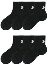 UNDER ARMOUR Men QUARTER Socks 68 Cotton BLACK - 30 Pair NEW